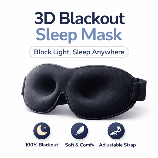 3D Blackout Sleep Mask Block Light, Sleep Anywhere